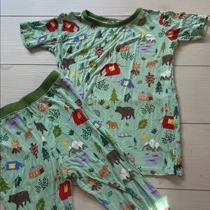 Little Sleepies Kids Forest Adventure Pajama Set - Green